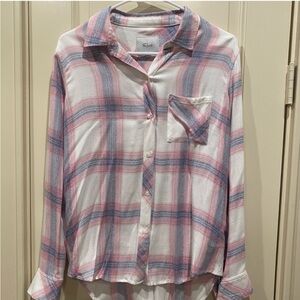 Rails Pink and Blue Plaid Button Down Shirt